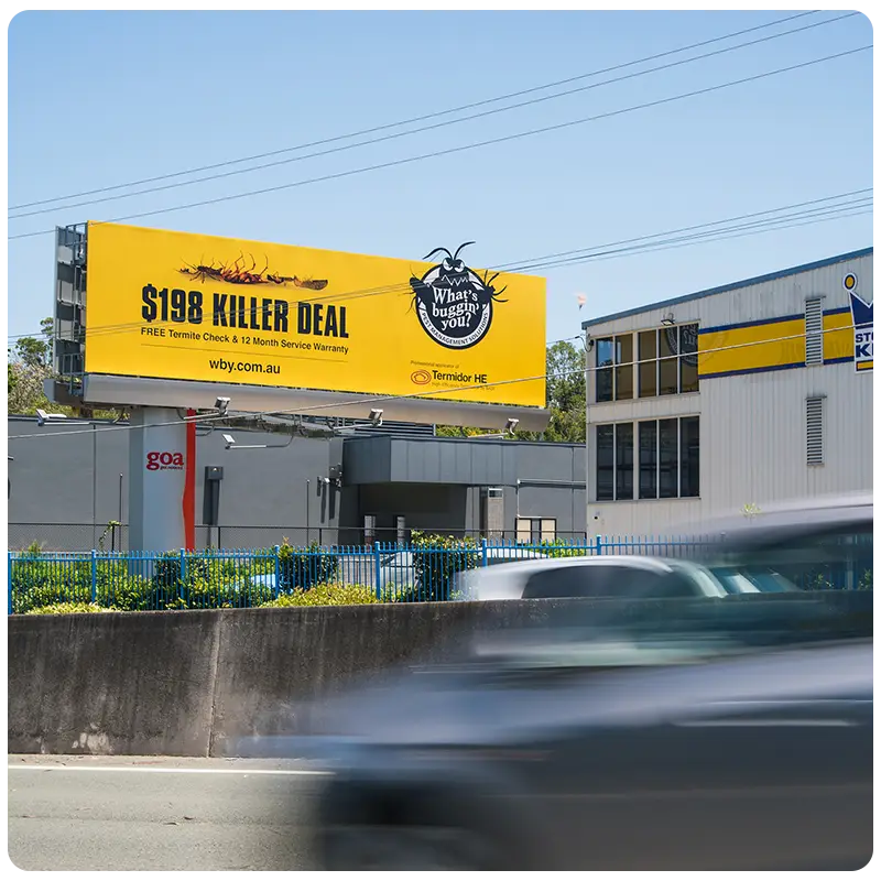 Static billboard placement along high-traffic corridor in QLD