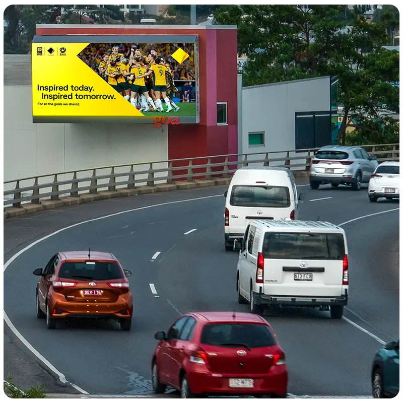 Static billboard placement along high-traffic corridor in QLD