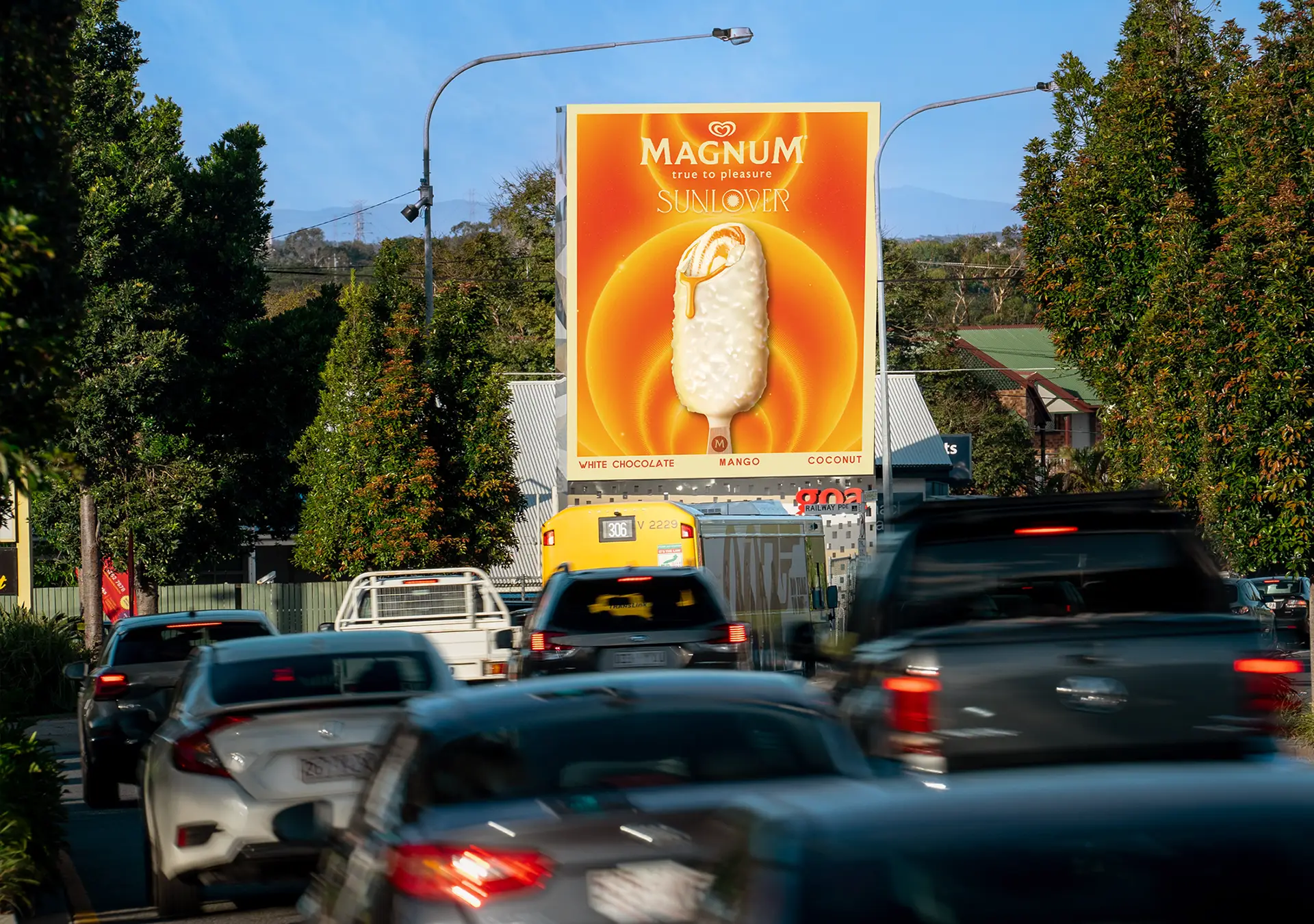 Billboard advertising site near Brisbane CBD with creative visuals